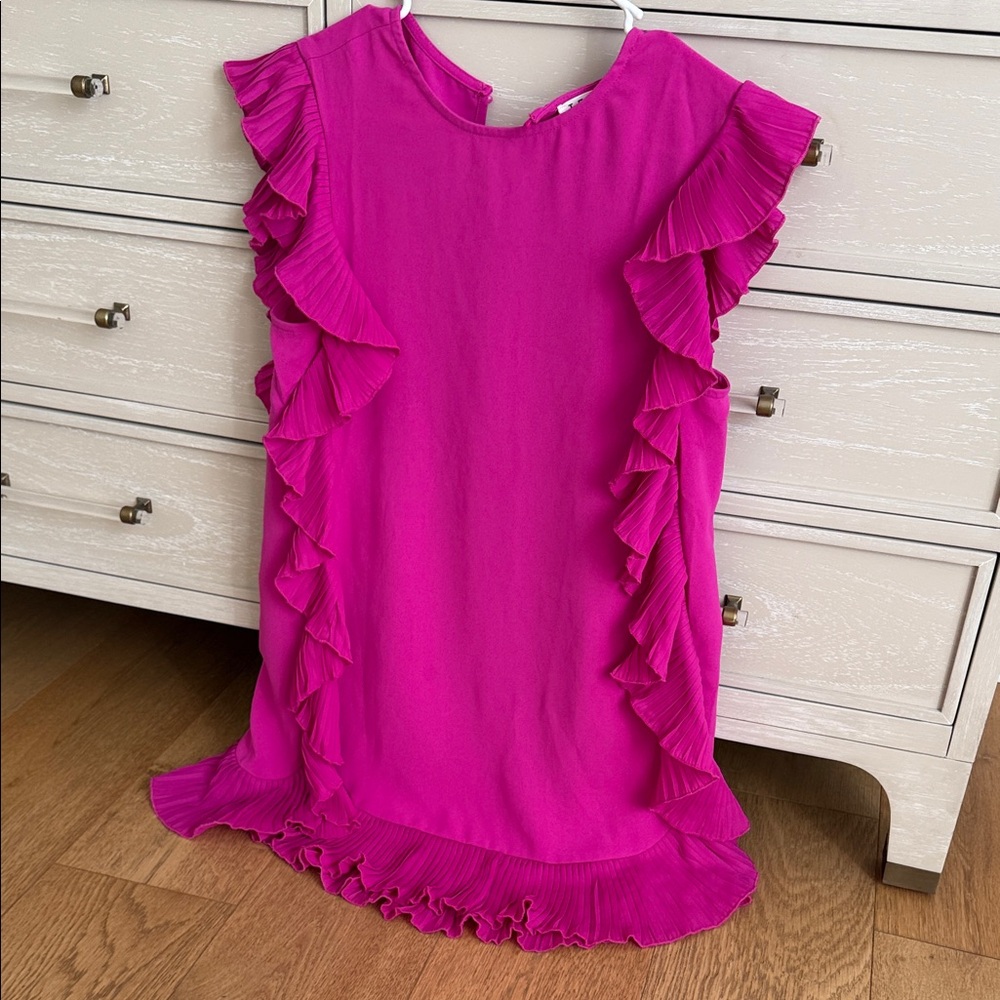 TCEC Fuchsia Ruffled Midi Dress